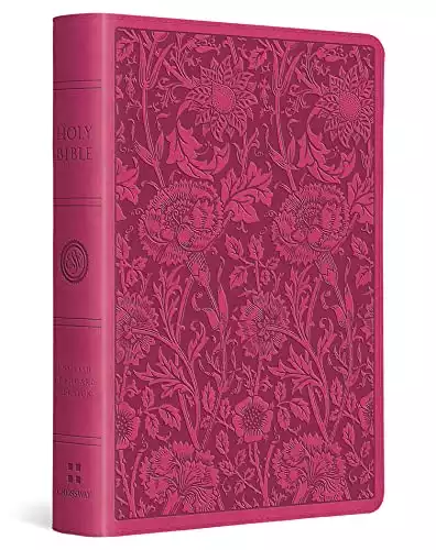 ESV Large Print Compact Bible (TruTone, Berry, Floral Design)